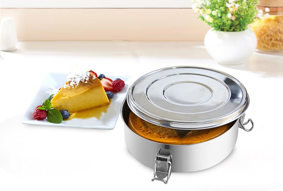 Flan Mold , Stainless Steel Flan Pan Mold with Lid(62 oz