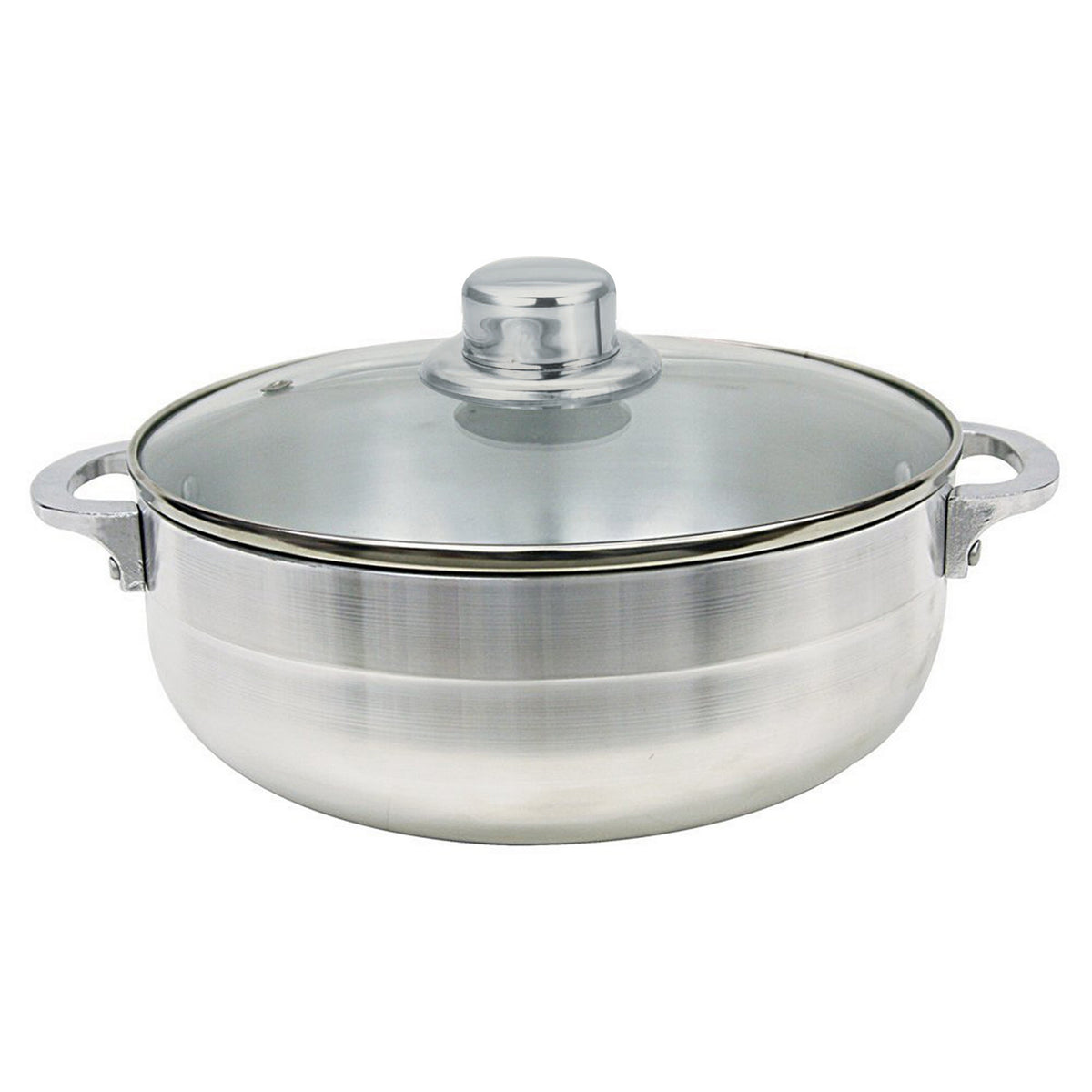 Bene Casa #07 3.7 Liter Aluminum Calderos with glass lid, 26cm