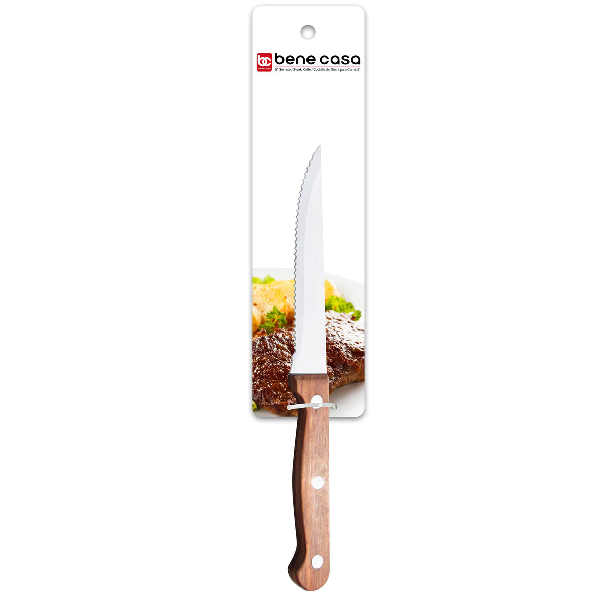 5 Premier Forged Steak Knives, Single Piece, Fine-Edge or Serrated - SIERRA  / Serrated Edge