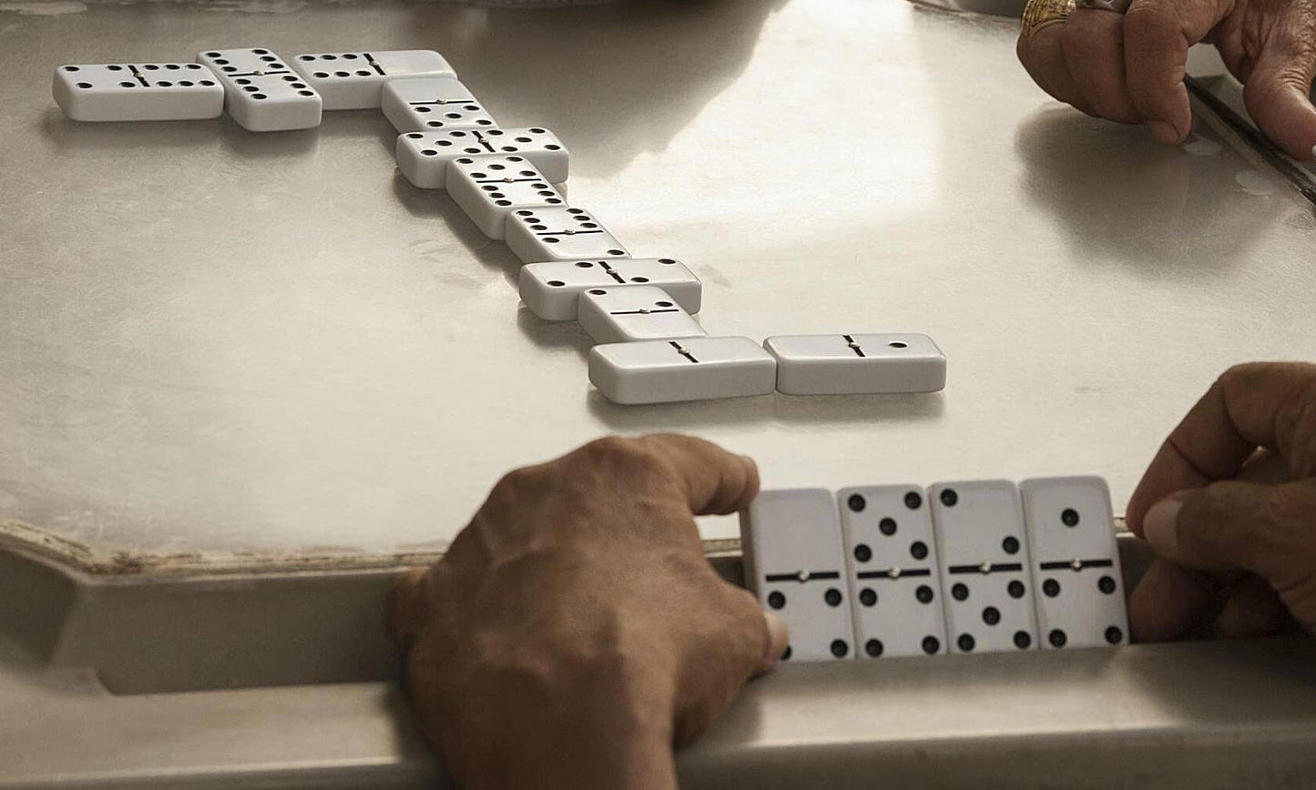 
                  
                    Bene Casa Double 6 White Domino Set in Wooden Storage Box
                  
                