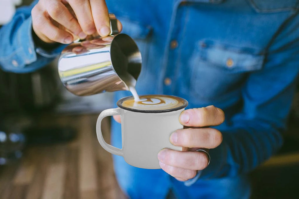 White Enamel Espresso Mug