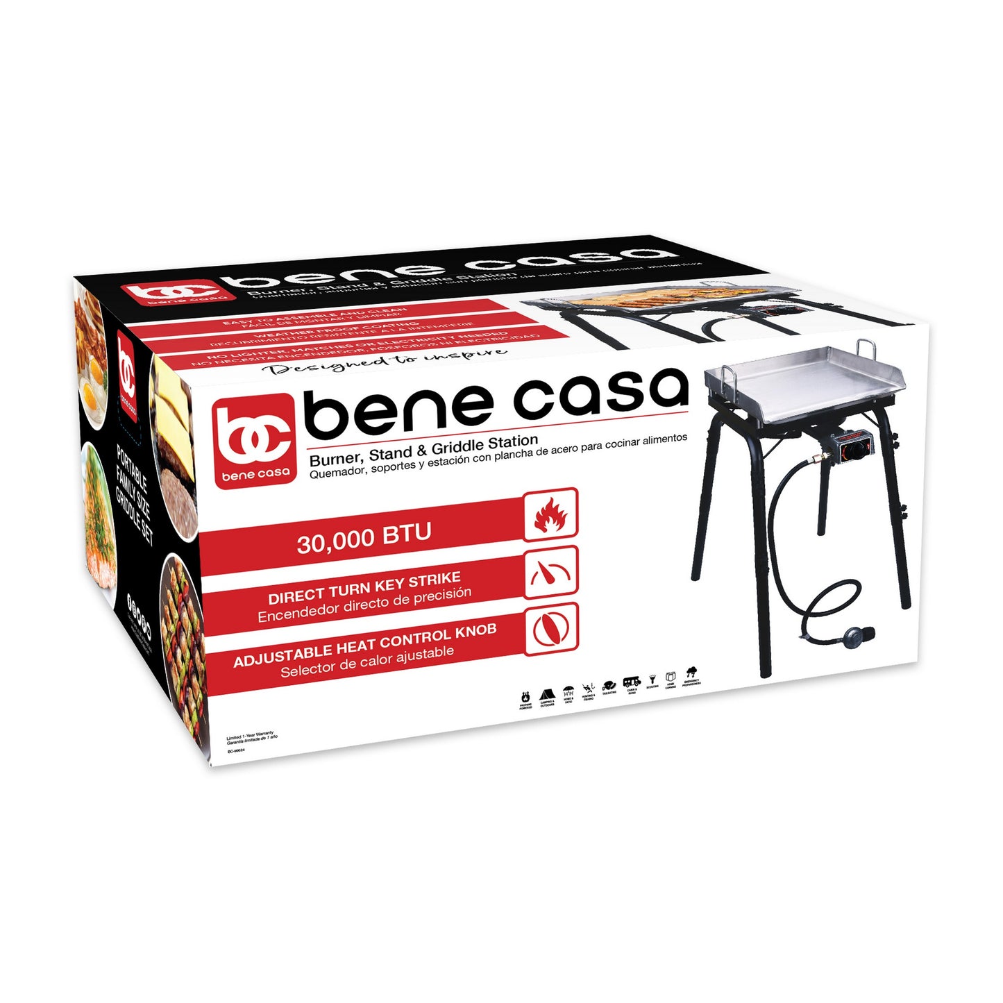 Bene Casa BC-65364 Reversible Cast Iron Griddle