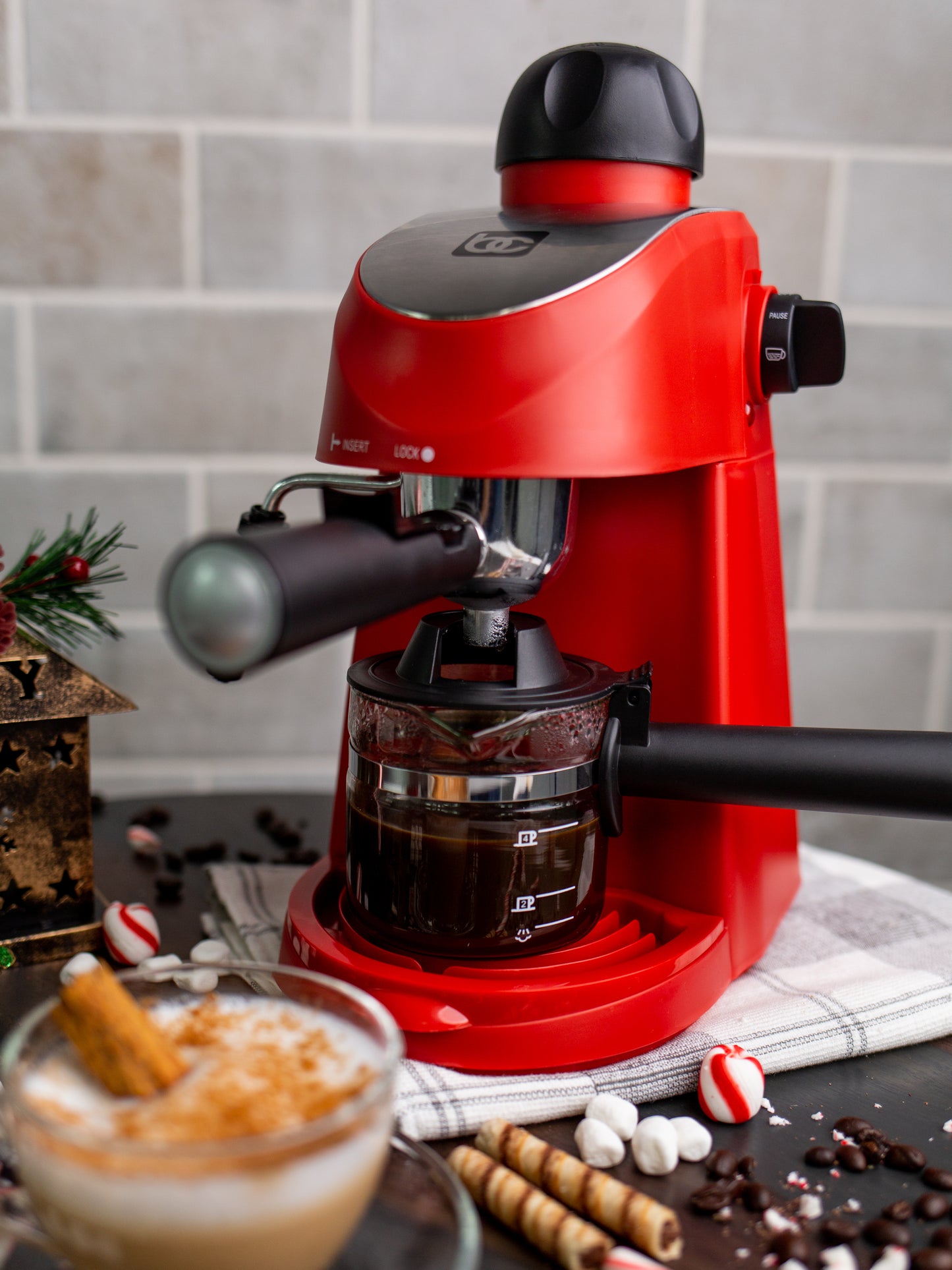 Bene Casa BC-95514 Portable Espresso Coffee Maker - Red for sale