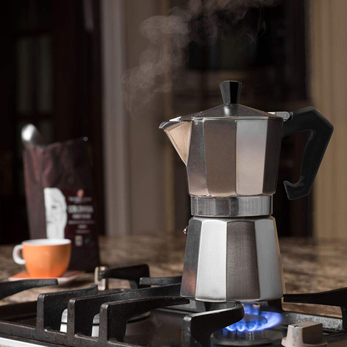 Stovetop Maker Espresso 6-cup Moka Classic Coffee Pot Gas or Electric  Aluminum