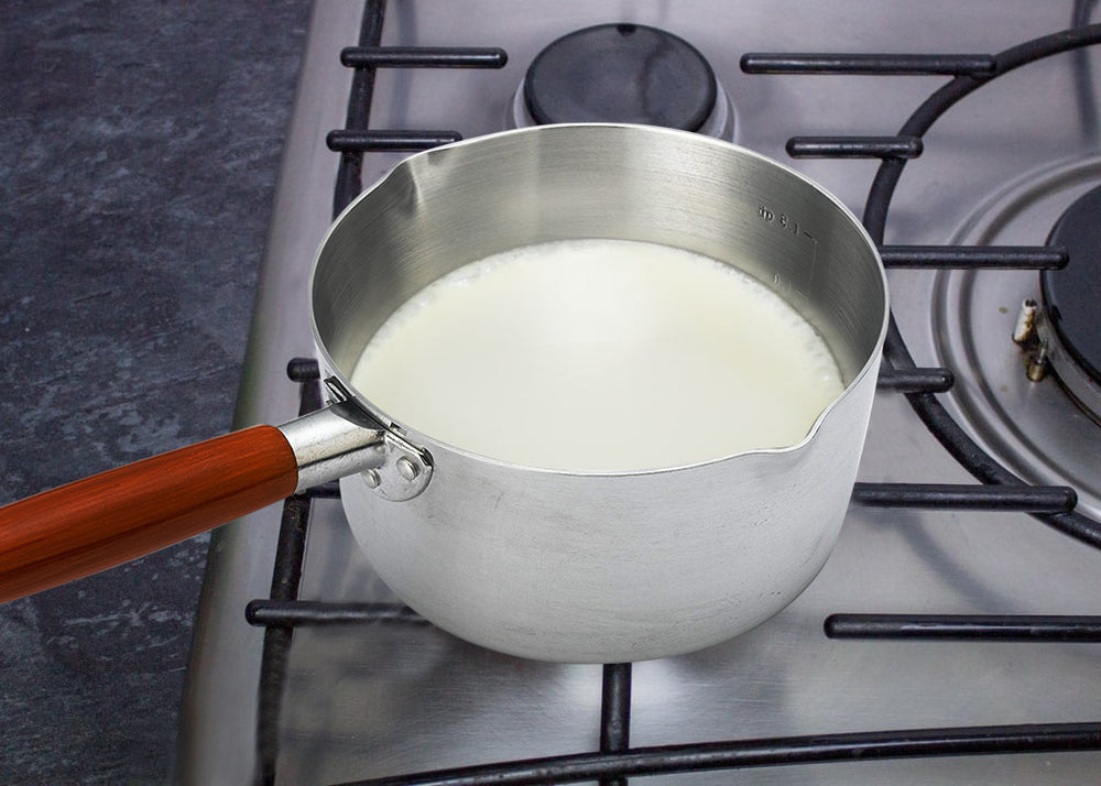 Pour Spout Milk Pan Wood Handle Non Stick Cooking Pot Kitchen With