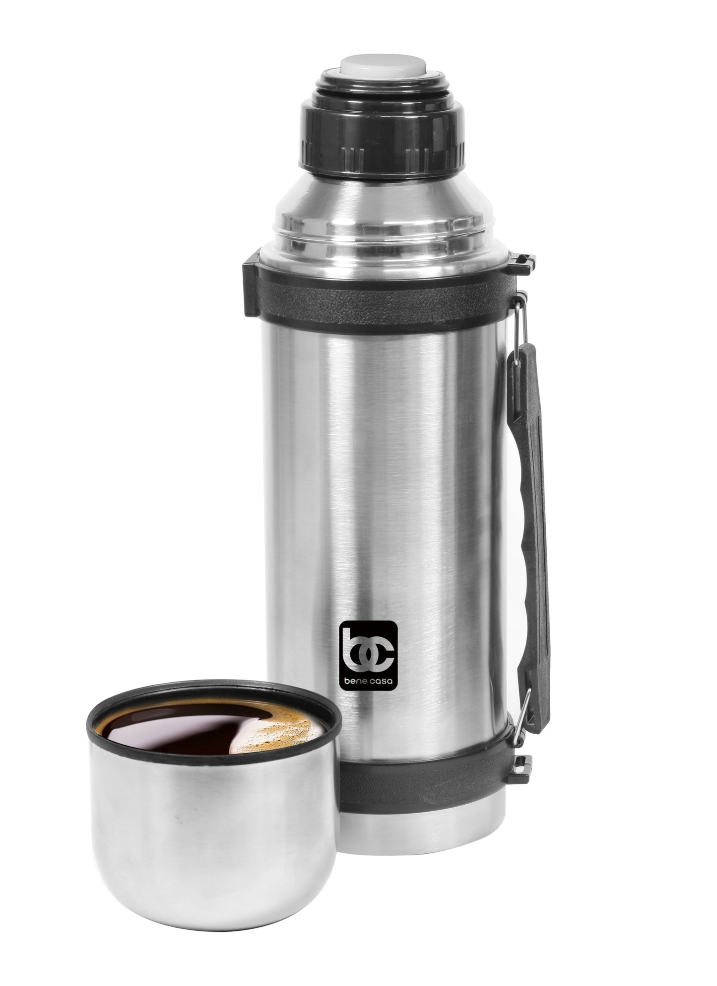 1200ML Stainless Steel HOT/COLD Vacuum Thermos Flask Carry Handle for  Camping