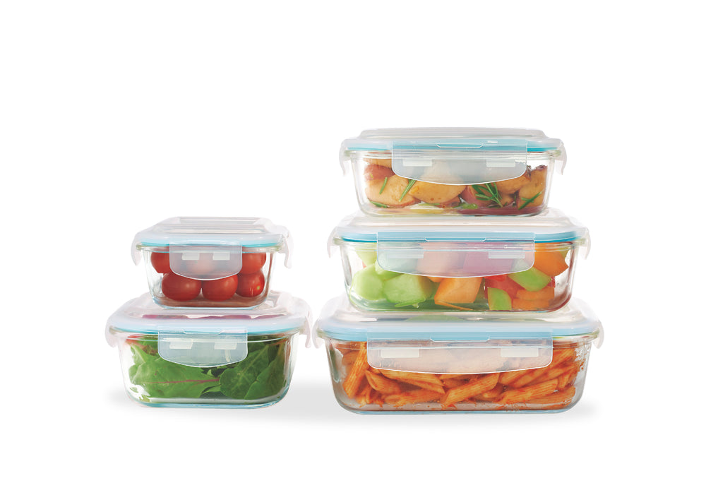 Microwavable Divided Food Storage Containers With Airtight Lock Lid