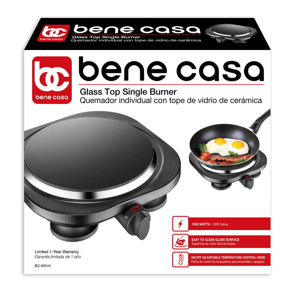 Bene Casa single coil electric burner in black