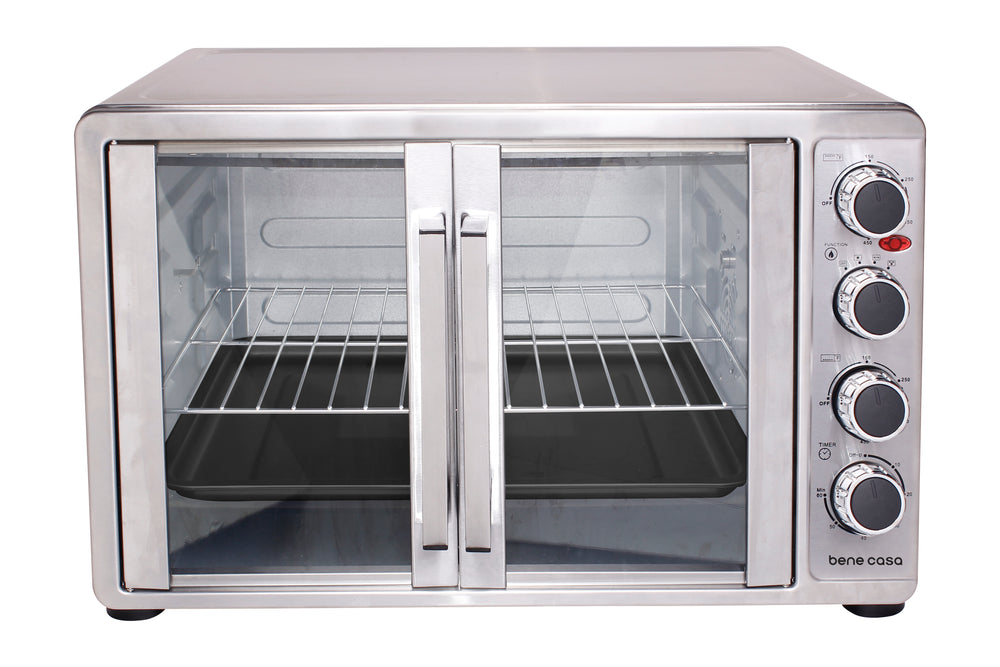 45L French Door Convection Toaster Oven Rotisserie